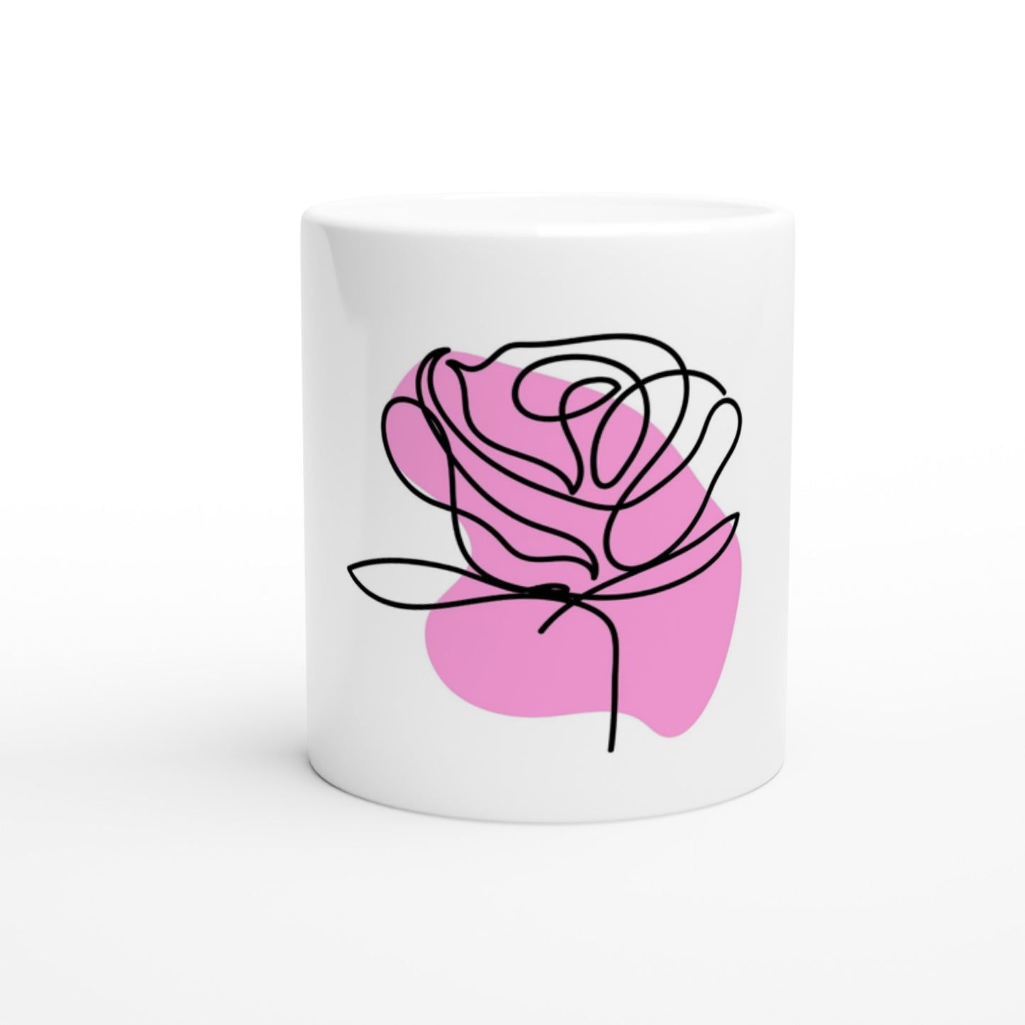 " Taza la Rosa" White 11oz Ceramic Mug