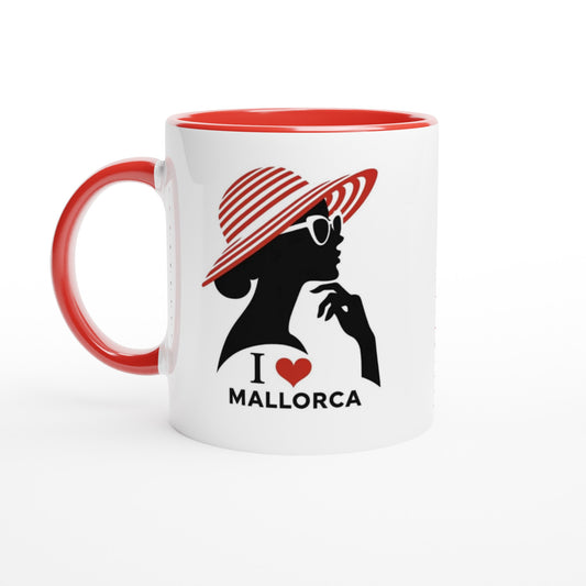 " I love Mallorca 1" White 11oz Ceramic Mug with Color Inside